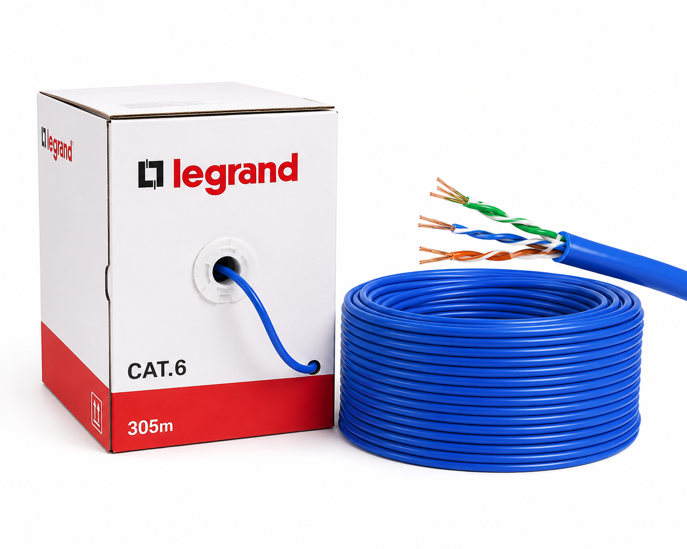 بسته 305  متری  - کابل شبکه CAT 6 تمام مس 0.42  واقعی لگرند